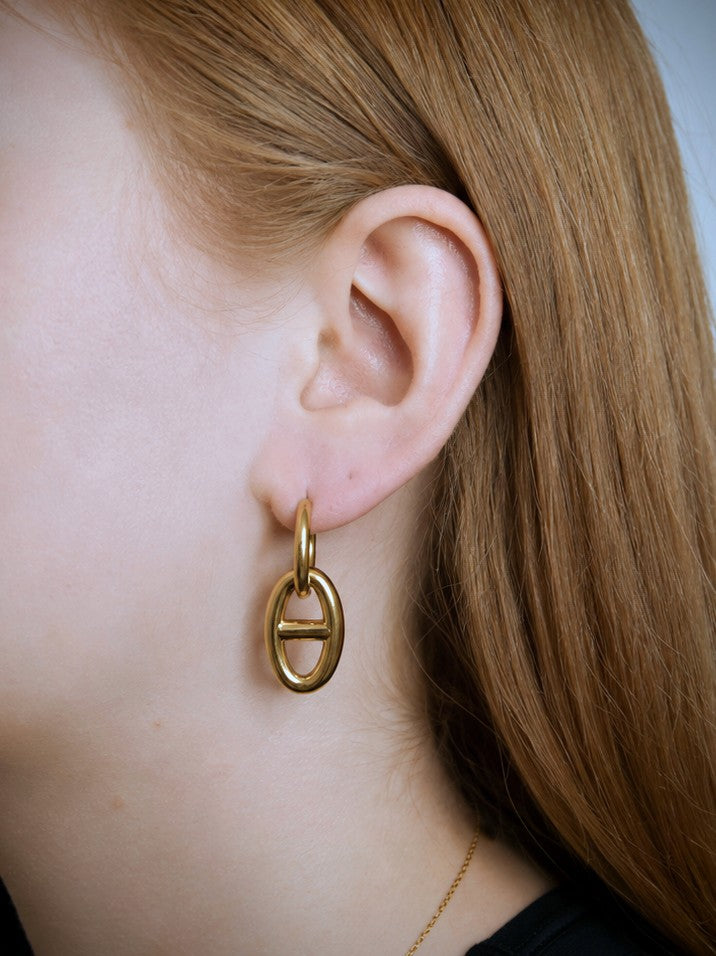 Boucles d'oreilles Créoles Marine
